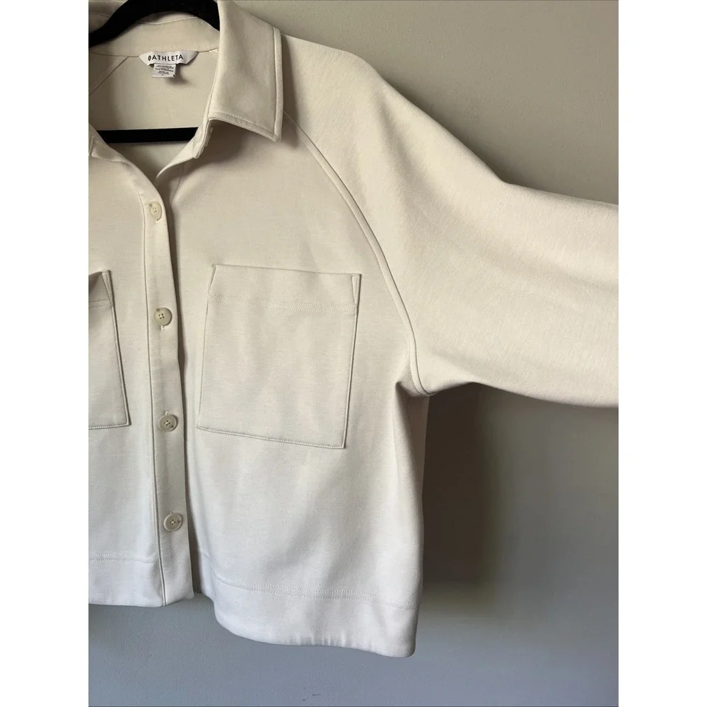 Athleta Allure Shirt Jacket | Bone Large #577373 Fall Semi Cropped